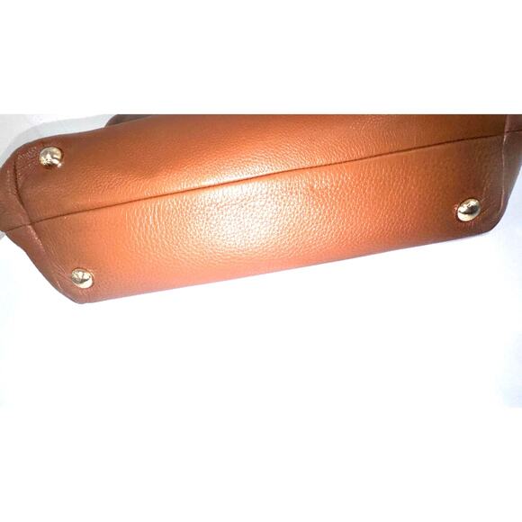 Michael Kors Luggage Brown Pebbled Leather Chain Tote Bag - Picture 9 of 10